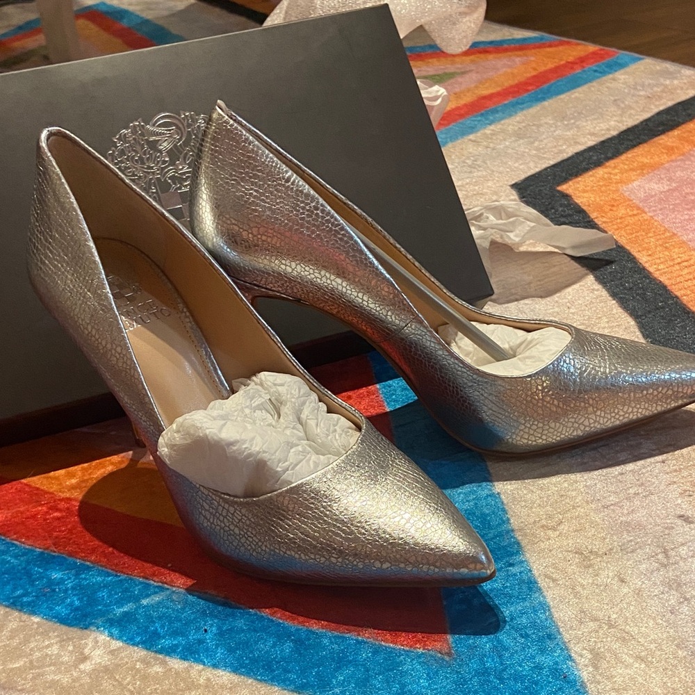 Vince Camuto Metallic Silver Heels